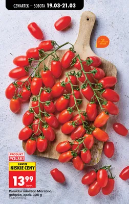Pomidor mini San Marzano gałązka, 300 g promocja w Biedronka