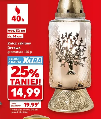 Znicz szklany Drzewo promocja w Kaufland