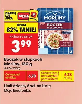 Boczek w słupkach Morliny promocja w Biedronka