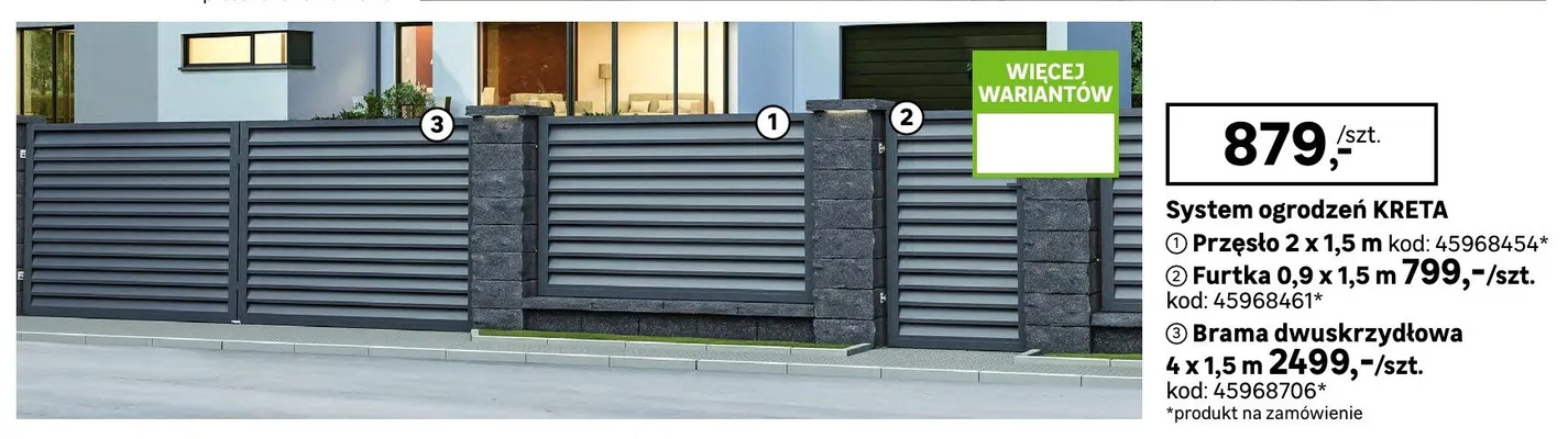 System ogrodzeń KRETA Przęsło 2 x 1,5 m promocja w Leroy Merlin