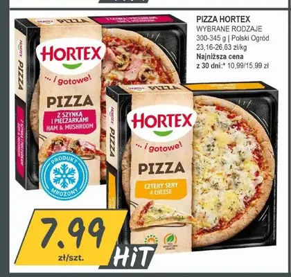 Pizza cztery sery Hortex promocja w Słoneczko