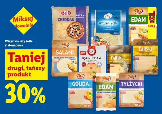 Ser tarty Cheddar Mlekpol promocja w Lidl