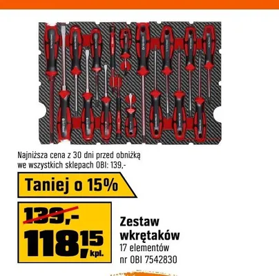 Zestaw wkrętaków 17 elementów promocja w OBI