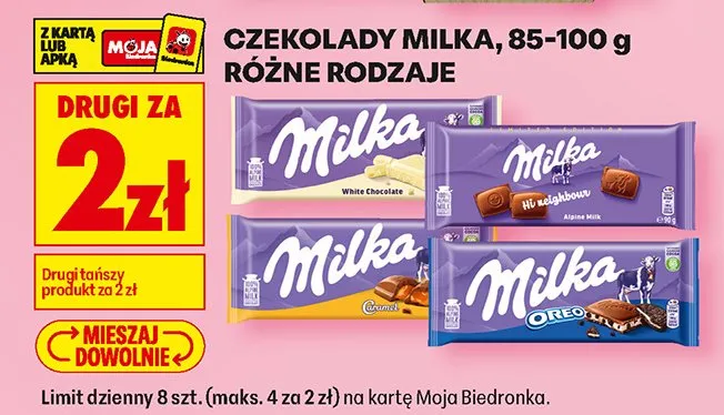 Czekolada mleczna White Chocolate różne rodzaje promocja w Biedronka