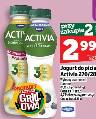 Jogurt do picia Activia promocja w TOPAZ