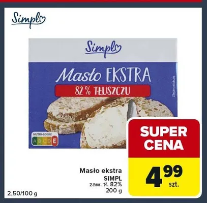 Masło ekstra SIMPL zaw. tł. 82% promocja w Globi