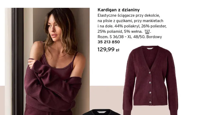 Kardigan z dzianiny promocja w Tchibo