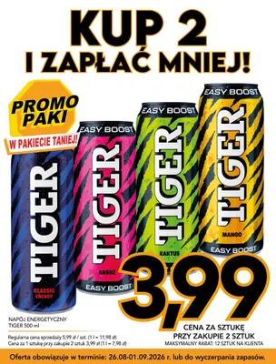 Napój energetyczny Tiger Kaktus Easy Boost promocja w Kupiec