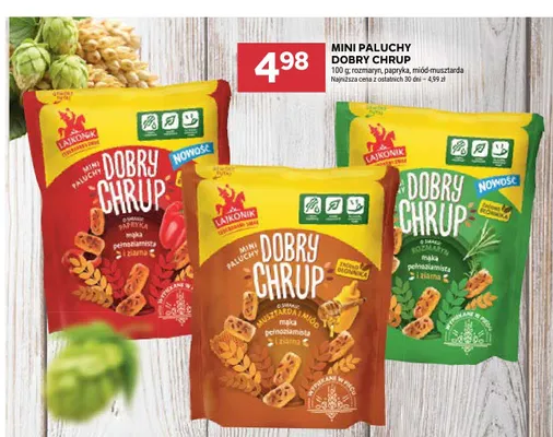 Mini paluchy Dobry Chrup rozmaryn Lajkonik promocja w Stokrotka
