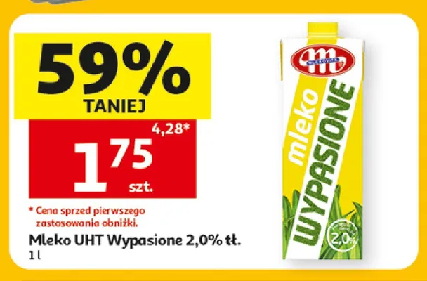 Mleko UHT Wypasione 2,0% tł. Mlekovita promocja w Auchan