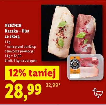 Kaczka - filet ze skórą promocja w Lidl