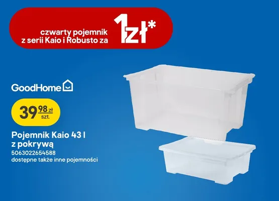 Pojemnik GoodHome Kaio 43 l z pokrywą promocja w Castorama