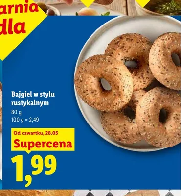 Bajgiel w stylu rustykalnym promocja w Lidl