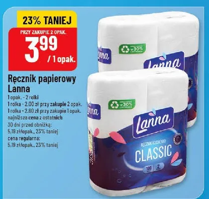 Ręcznik papierowy Lanna promocja w POLOmarket