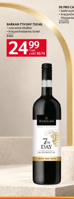 Wino czerwone Barkan 7th Day słodkie promocja w Selgros