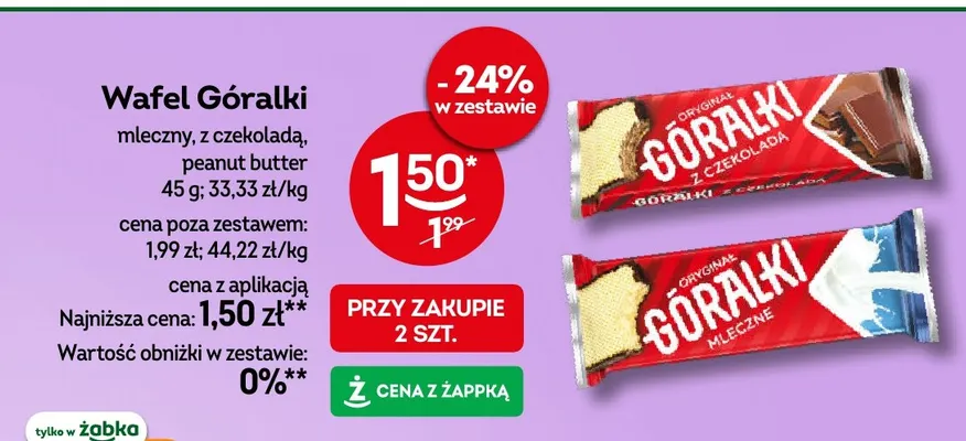Wafel Góralki peanut butter promocja w Żabka