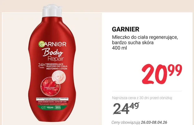 Mleczko do ciała regenerujące, bardzo sucha skóra promocja w Rossmann