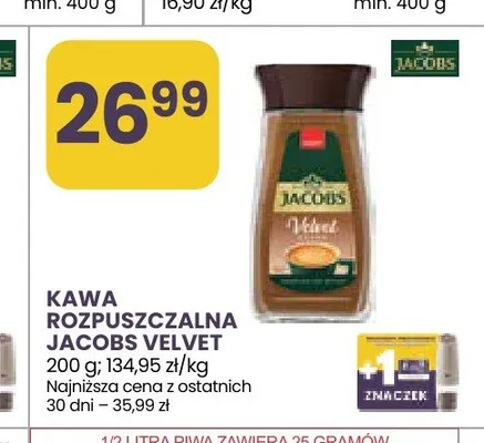 Kawa rozpuszczalna Jacobs Velvet promocja w Stokrotka