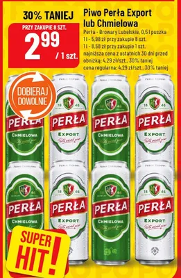 Piwo perła export lub chmielowa promocja w POLOmarket