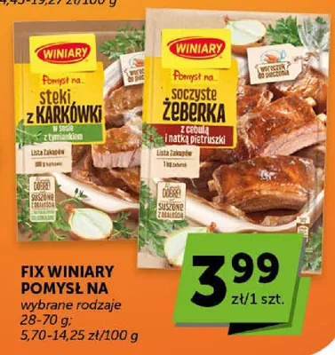 Fix WINIARY Pomysł na... steki z karkówki w sosie z tymiankiem promocja w ABC