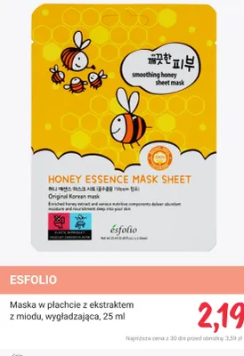 Maska w płachcie z ekstraktem z miodu, wygładzająca promocja w Rossmann