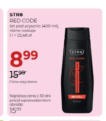 Żel pod prysznic Red Code STR8 promocja w Drogerie Jawa