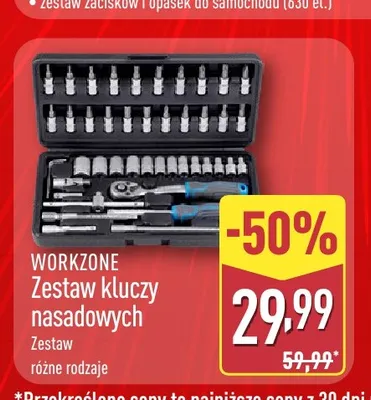 Zestaw kluczy nasadowych Workzone promocja w Aldi