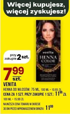 Lakier do włosów venita henna color promocja w Drogerie Natura