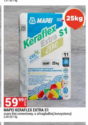 Klej cementowy Keraflex Extra S1 szary Mapei promocja w Merkury Market