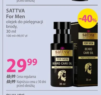 Olejek do pielęgnacji brody Sattva For Men promocja w Hebe