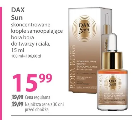 Skoncentrowane krople samoopalające Dax Sun Bora promocja w Hebe