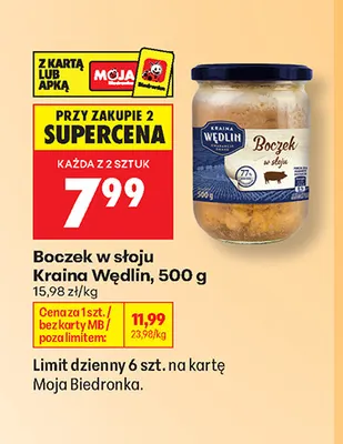 Boczek w słoju Kraina Wędlin promocja w Biedronka