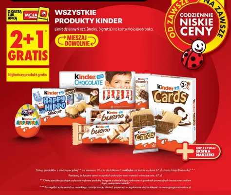 Wafle Kinder Cards promocja w Biedronka