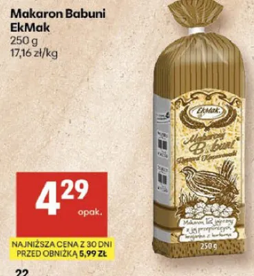 Makaron łazanki z kurkumą EKMAK promocja w Delikatesy Centrum