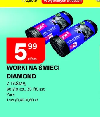 Worki na śmieci Diamond York z taśmą 35 l promocja w Chorten