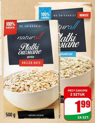 Płatki owsiane błyskawiczne promocja w Dino