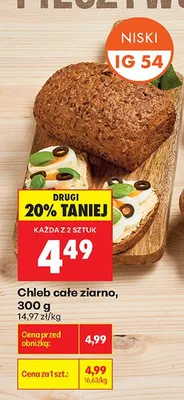 Chleb całe ziarno promocja w Biedronka