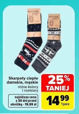 Skarpety ciepłe damskie promocja w Carrefour