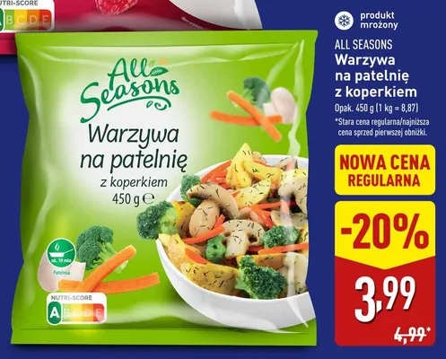 Warzywa na patelnię z koperkiem All Seasons promocja w Aldi