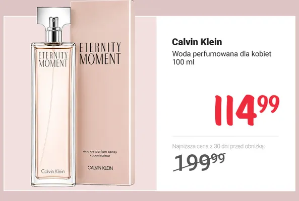 Woda perfumowana Calvin klein promocja w Rossmann