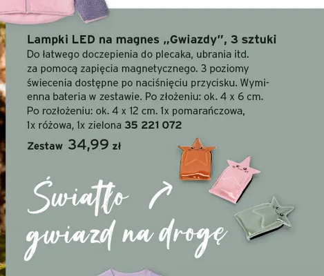 Lampki LED na magnes Gwiazdy 3-pak promocja w Tchibo