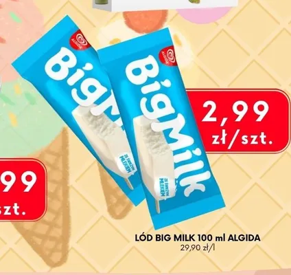 Lód Big Milk śmietankowy promocja w emma MARKET