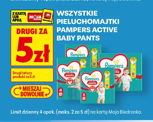 Pieluchomajtki Pampers Active Baby Pants promocja w Biedronka