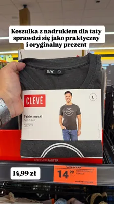 T-shirt męski Clevé z nadrukiem promocja w Biedronka