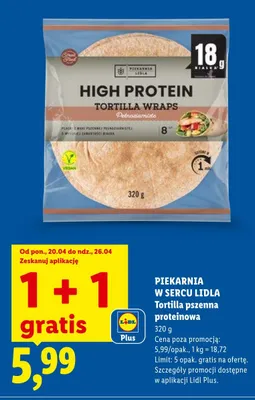 Tortilla pszenna proteinowa promocja w Lidl
