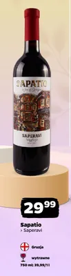 Wino czerwone wytrawne Sapatio Saperavi promocja w Netto