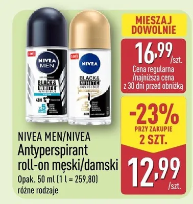 Antyperspirant roll-on męski/damski różne rodzaje promocja w Aldi