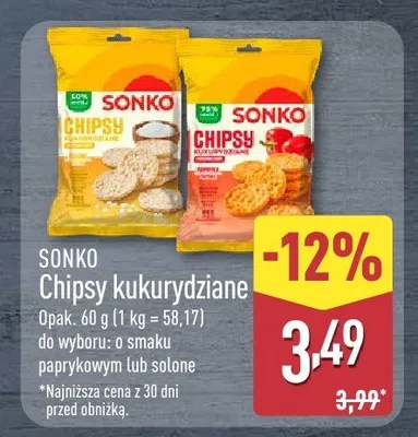 Chipsy kukurydziane promocja w Aldi