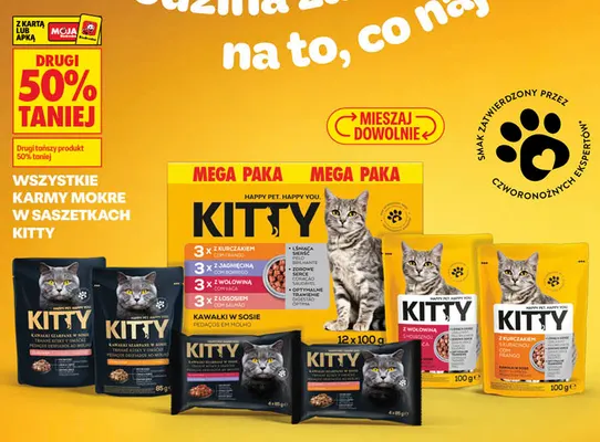 Karmy mokre w saszetkach Kitty promocja w Biedronka