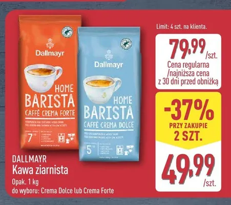 Kawa ziarnista Dallmayr Home Barista Caffè Crema Forte promocja w Aldi